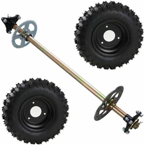 TDPRO Go Kart Rear Axle Assembly Kit 4.10-6 Wheels Hubs Rear Tire Tyre for Mini Bike Drift Trike Golf Kid DIY Set Assembly