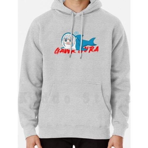 Hololive En - Gawr Gura " A " Shark hoodie long sleeve Gawr Gura Vtuber Hololive Gawr Gura Virtual