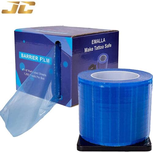 Tattoo Film Roll Barrier Film 1200 Sheets Blue Tape 4" x 6" Disposable Protective PE Dental Film Barrier Tapefor Dental Tattoo