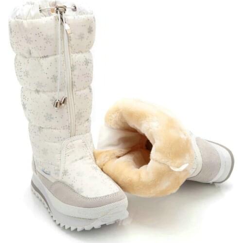 2020 Winter boots High Women Snow Boots plush Warm shoes Plus size 35 to big 42 easy wear girl white zip shoes female hot boots