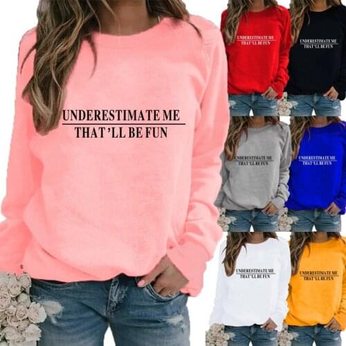 Winter Womens Letter Printed Round Neck T-shirt Plus Size Casual Long Sleeve Tops Comfortable Sports Sweatshirt
