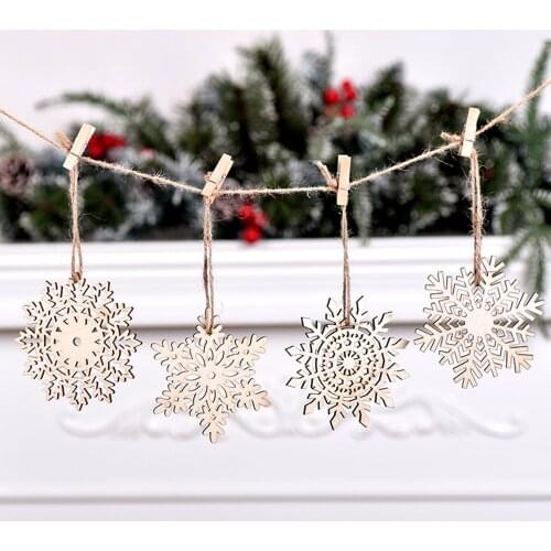 1 set New Year Christmas Tree Ornament Wooden Hanging Pendants Gifts Snow Elk Christmas decoration