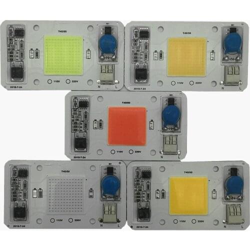 10pcs 50W 110V 220V COB High Power led chip built-in driver Full Spectrum Red Green Blue Royal blue Warm white Cool white LED