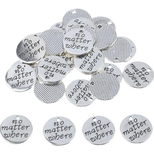 30 PCS Alloy Pendants For DIY Jewelry Craft Supplies Mix Round Shape Pendant