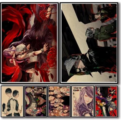 31 Designs Anime Tokyo Ghoul Kraftpaper Poster Art Painting Abstract Fancy Wall Sticker for Coffee House Bar 2