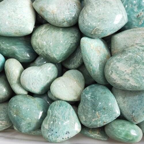 4-8cm Natural Amazonite crystal Quartz Heart Love Crystals Healing Gift
