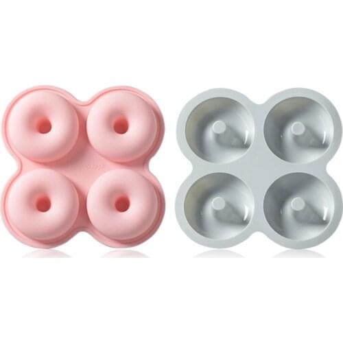 4 Grid Donut Mould DIY Cake Bread Pastry Chocolate Candy Mold Kitchen Silicone Bakeware Utensils Cake Baking Accessories