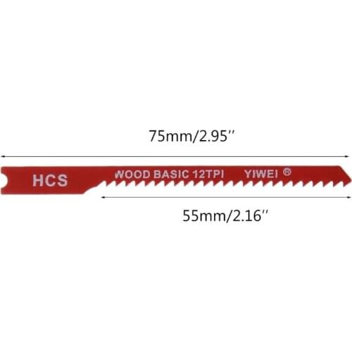 5pcs Durable U-shank High Carbon Steel 12 TPI Reciprocating Saw Blade Cutter For Wood Jig Cutting L4MF