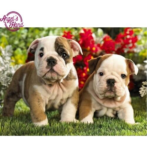 Full square drill Diamond embroidery Bulldog brother 5D DIY diamond painting Cross Stitch Rhinestone mosaic decoration