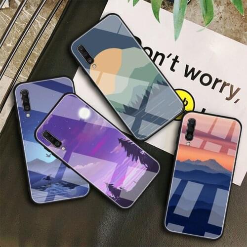 Simple view Tempered Glass Case For Samsung Galaxy A10S A10E A20S A20E A30S A40 A50S A60 A70 A80 A90 A6 A7 A8 Shell