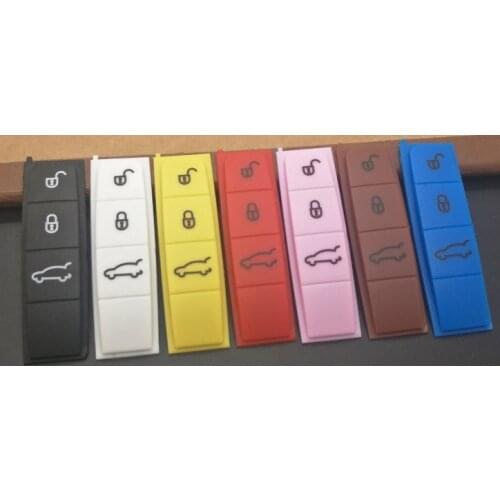 Key Color Center Middle Trim Shell Cover Decal + Rubber Button Pad for Porsche 911 918 Panamera Macan Cayenne Cayman Boxster