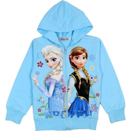 Disney Frozen Elsa Anna Snow Queen princess children cartoon outerwear Clothing Frozen Elsa Anna coat girl Spring Autumn hooded