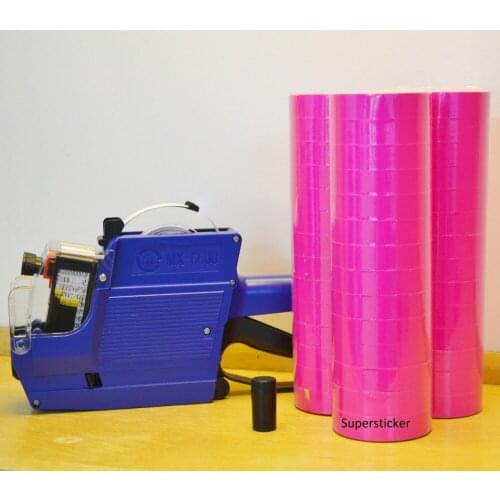[ Fly Eagle ] MX-6600 10 Digits 2 Lines Price Tag Gun labeler +1 Ink + 15000 Pink Tags