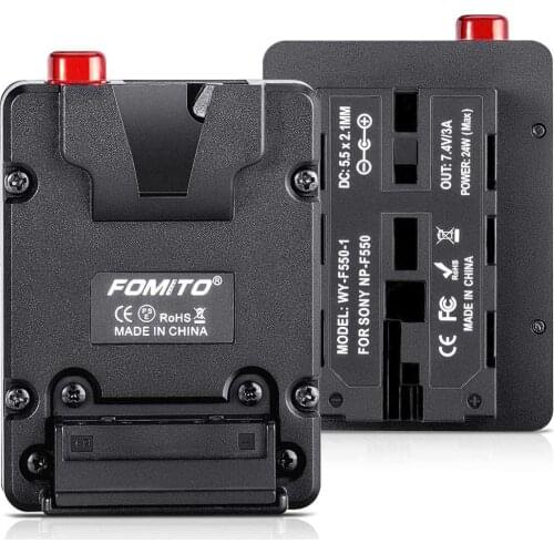 Fomito NP-F Dummy Battery to V-Lock V Mount Plate for Sony F970 F750 F550 Battery to Camera Monitor Neewer F100 FEELWORLD FW568
