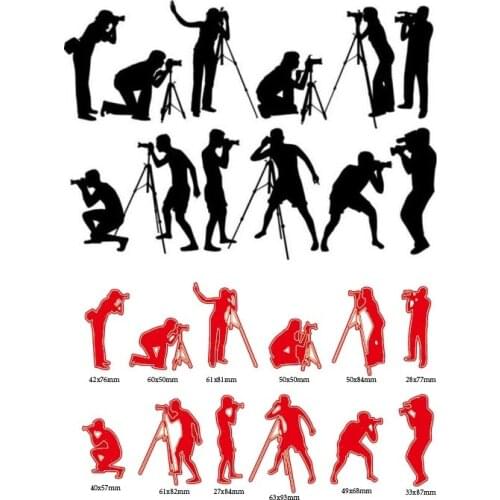 Photographer Men Take a Picture 2021 New Metal Cutting Dies for DIY Scrapbooking Album Paper Card Making Decor Crafts Supplies