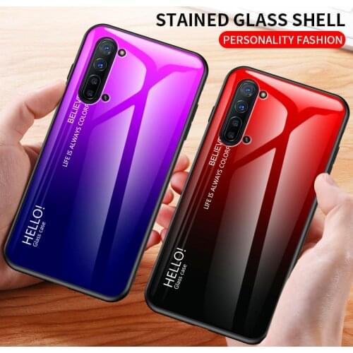 Gradient Tempered Glass Case For Oppo Reno 3 Pro 4G Silicone TPU Soft Edge Back Cover For Oppo Reno 3 Reno3pro 4G Phone Shell
