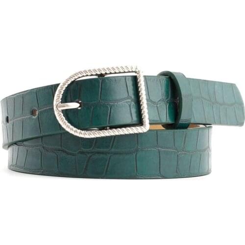 Imitation Leather Women Belt Stone Texture Pattern Pu Pin Buckle Womens Belts Fashion All-Match Dress Decoration Femal Belts