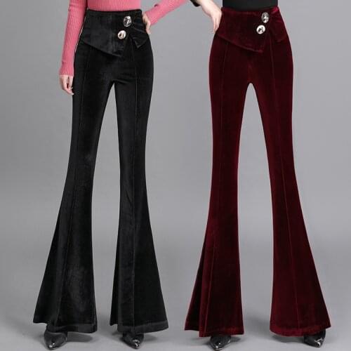 KKUI FRQO Women's Velvet Trousers