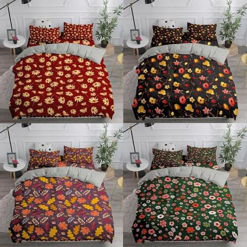 Flower Sunflower 3D Printing Bedding Set Duvet Cover Set With Pillowcase Home Textiles Adult Kids Cotton Bed Cover Set King Size