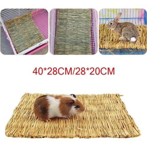 1pc Rabbit Grass Chew Mat Small Animal Hamster Guinea Pig Cage Bed House Pad Parts 40*28CM/28*20CM