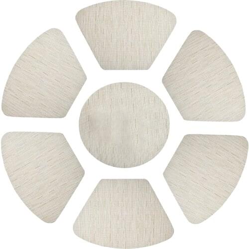 Fan-shaped Dining Table Mats PVC Wedge Placemats Set Round Heat Resistant Non-Slip Place Mats
