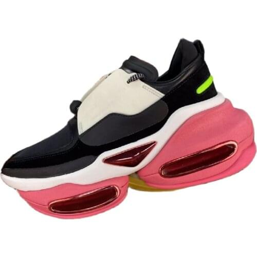 Flat Platform Shoes Women Round Toe Mixed Colors Sneakers Air Cushion Thick Sole Casual Shoes Female Comfort Walk Shoes Mujer