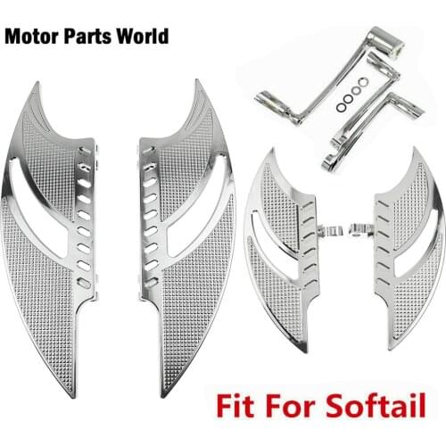Motorcycle Front+Rear Floorboards Chrome Foot Peg&Brake Arm Shift Lever Set For Harley Softail Deluxe FLSTN Fatboy Slim FLS