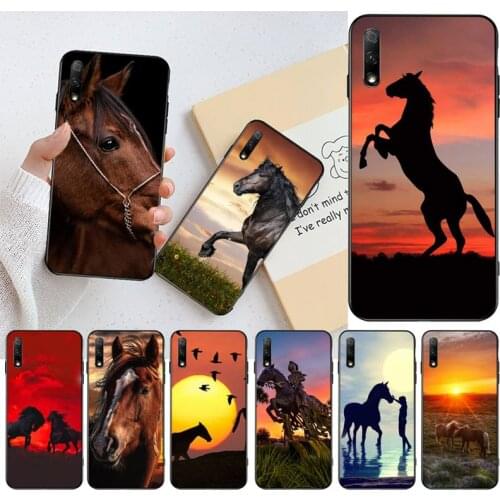 Sunset Horse Tree Birds TPU Soft Silicone Phone Case Cover For Huawei Nova 6se 7 7pro 7se honor 7A 8A 7C Prime2019