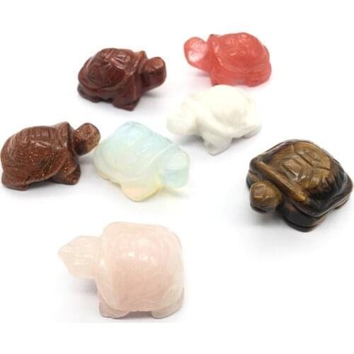 Natural crystals healing mixed gemstone carving rose quartz turtle for gift