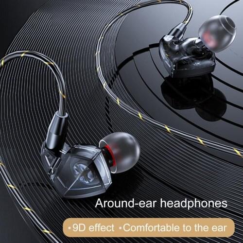 In-ear Subwoofer Noise Reduction Sports Headset with Mic Hifi Music Earplug Subwoofer with microphone sports gaming headset