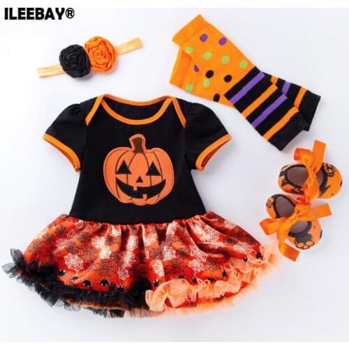 NEW Princess Dress Newborn Baby Girl Clothes My First Christmas Baby Clothes Infant Bodysuit Lace 4Pcs Childrens Clothing Suit