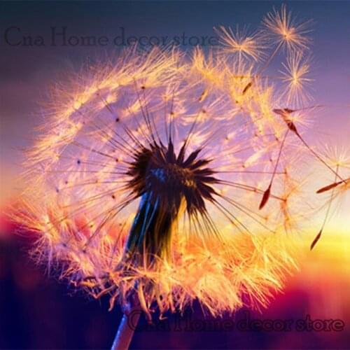 Dandelion 5D diy floral embroidery pattern resin mosaic diy diamond painting cross stitch kits wedding room decoration RA2301