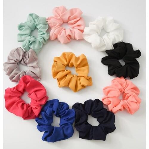 Wholesale 20pcs/pack Colorful Chiffon Hair Scrunchie Pack OL Korea Style Solid Color Hair Ties Accesories Hairband Set