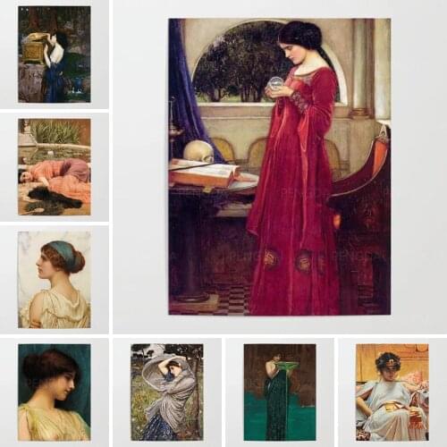 Prints Home Decoration Female Portrait Canvas Painting Retro Wall Art Dolce Far Niente Modular Pictures For Living Room Poster