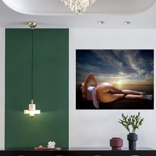 Hand Painted Portrait Oil Painting on Canvas Sexy Nude Girl Painting for Bedroom Wall Decor No Framed High Quality