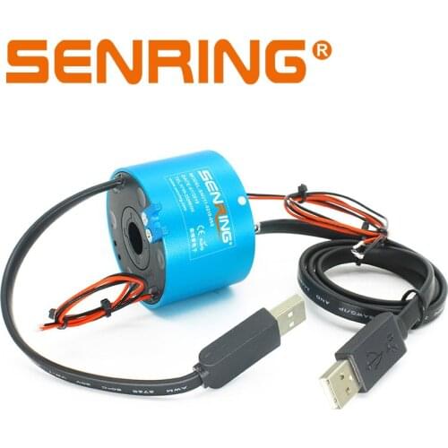 Through hole USB slip ring with 2 circuits 10A hollow shaft 12.7mm