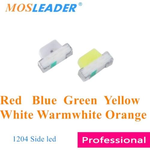 Mosleader 3000pcs SMD LED 1204 1206 Side led Red Blue Green Yellow White Warmwhite Orange 3216 Side Light emitting diodes