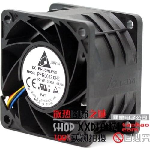 Free Shipping Delta 6038 PFR0612XHE/FFR0612DHE DC 12V 3.30A ultra violent strong air flow high speed axial fan