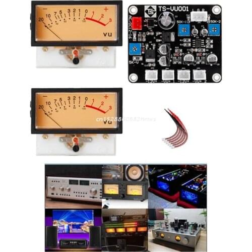 High-precision VU Ammeter +Driver Board DB Meter Power Discharge Flat Meter Mixer Power Meter with Backlight Dropship