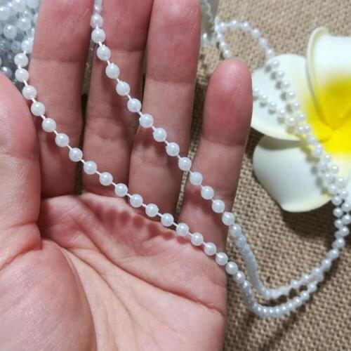 1M White Lace Crystal Beads Sequin Fabric Beaded Trim 0.5cm DIY Guipure Ribbon Sewing Collar Wedding Dress Applique Decor V13