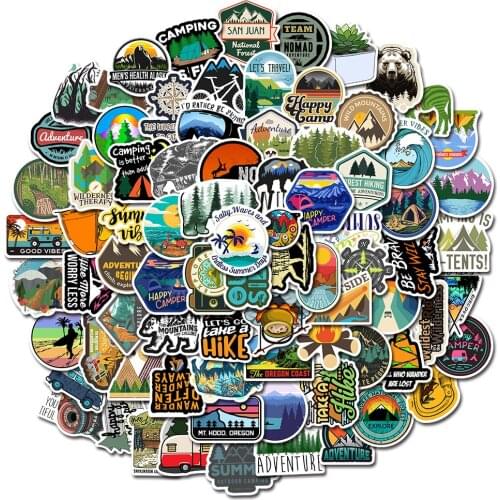 10/30/50PCS Mountaineering Adventure National Park Graffiti Suitcase Car Skateboard Sticker Waterproof Decoration Toy Wholesale