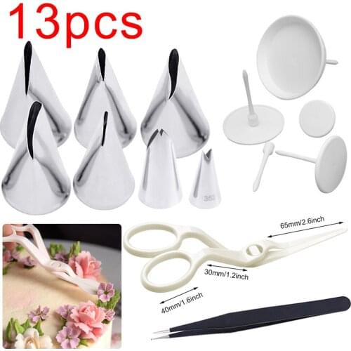 13PCS Rose Leaf Cake Tips Set Cream Decoration Icing Piping Pastry Nozzles Cupcake Decorating Tool Bakeware