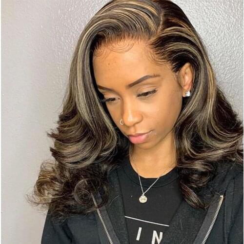 1b/27 Highlight Lace Front Human Hair Wigs Pre Plucked Body Wave Lace Front Wig For Black Women 13x4 Short Wigs Human Hair 150