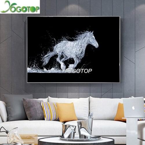 Running Horse Water Shape Spatter Abstract Art Diy Diamond Painting 5D Mosaic Cross Stitch Full Diamond Embroidery puzzle YY2328