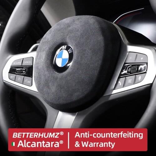 BETTERHUMZ Alcantara Steering Wheel Cover Trim Sticker For BMW F40 G20 G21 G28 G11 G12 G29 G30 G32 Car Modification Accessories