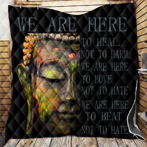 Buddha Mandala Quilt Blanket Peace Design Luxury Watercolor Bohemian Pattern Quilt Blanket Home Textile