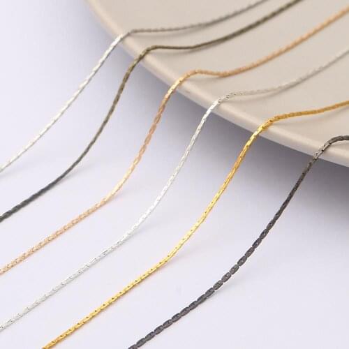 Top Selling 1meter/lot 0.8mm Gold/Rhodium/Copper Link Necklace Chain For DIY Jewelry Making Chains Findings Accessories Supplies