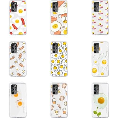 Funny Egg Styles Phone Case For Huawei P40 P30 P20 Mate Honor 10i 30 20 i 10 40 8x 9x Pro Lite Transparent Cover