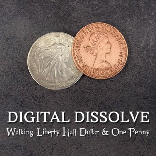 Digital Dissolve (Walking Liberty Half Dollar) Magic Tricks Visually Coin Change Close Up Illusions Gimmick Props Mentalism