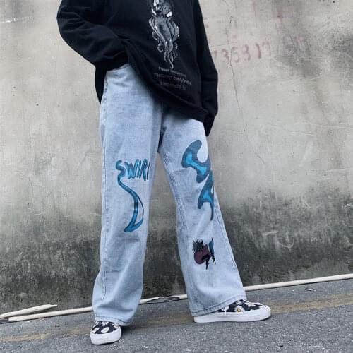 High Waist Jeans Women Streetwear Straight Jean Femme Summer Blue Cotton Cargo Pants Streetwear Cool Harajuku Loose Jeans Female